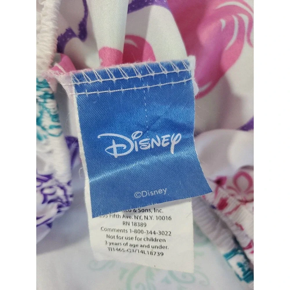 Disney1  Full Size Fitted Sheet Pink Purple Girl's White